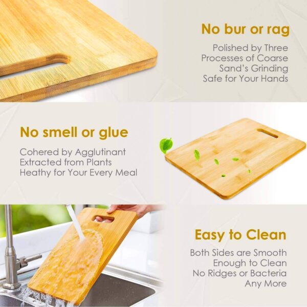 Premium Cutting Board Set – Large Wooden Chopping Boards with Handle | Flexible, Durable Kitchen Cutting Boards – Must-Have Kitchenware & Accessories - Image 5